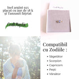 Inel cu Tanzanit Fatetat din Argint 925 placat cu Aur de 18K 1.53 gr M53/6.5 - Claritate Mentala si Activare Spirituala