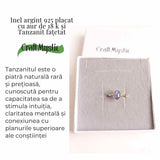 Inel cu Tanzanit Fatetat din Argint 925 placat cu Aur de 18K 1.53 gr M53/6.5 - Claritate Mentala si Activare Spirituala