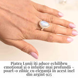 Inel cu Piatra Lunii si montura din Argint 925 6.72 gr Marime 54.5 / 7 - Intuitie Sporita si Echilibru Emotional