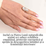 Inel cu Piatra Lunii si montura din Argint 925 6.72 gr Marime 54.5 / 7 - Intuitie Sporita si Echilibru Emotional