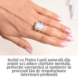 Inel din Argint 925 cu Piatra Lunii 7.07 gr Marime 57/8 - Echilibru emotional si intuitie amplificata