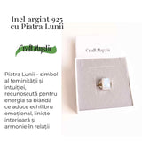 Inel din Argint 925 cu Piatra Lunii 7.07 gr Marime 57/8 - Echilibru emotional si intuitie amplificata