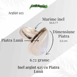 Inel cu Piatra Lunii si montura din Argint 925 6.72 gr Marime 54.5 / 7 - Intuitie Sporita si Echilibru Emotional