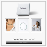 Energie si Echilibru - Choker din Otel Inoxidabil cu Malachit Natural Fatetat