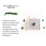 Inel din Argint 925 cu Malachit Natural 5.20 gr M51/5.5-Protectie Energetica si Transformare Interioara