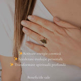 Inel Argint 925 cu Moldavit Autentic, M8/56 – Talisman pentru Crestere Spirituala si Protectie