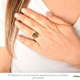 Inel Argint 925 cu Moldavit Verde Brut, M8/57 – Claritate Mentala si Energie Cosmice