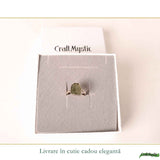 Inel Argint 925 cu Moldavit Verde Brut, M8/57 – Claritate Mentala si Energie Cosmice