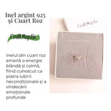 Inel din Argint 925 cu Cuart Roz - Iubire Interioara si Armonie Emotionala