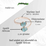 Inel Ajustabil Argint 925 cu Apatit African Dublu - Claritate si Comunicare Autentica