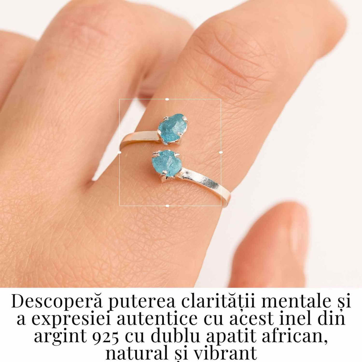 Inel Ajustabil Argint 925 cu Apatit African Dublu - Claritate si Comunicare Autentica