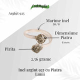 Inel Ajustabil Argint 925 cu Dublu Pirita - Protectie si Incredere Interioara