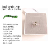 Inel Ajustabil Argint 925 cu Dublu Pirita - Protectie si Incredere Interioara