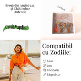 Brosa din chihlimbar forma de fluture si argint 925 - adauga caldura si rafinament tinutei tale