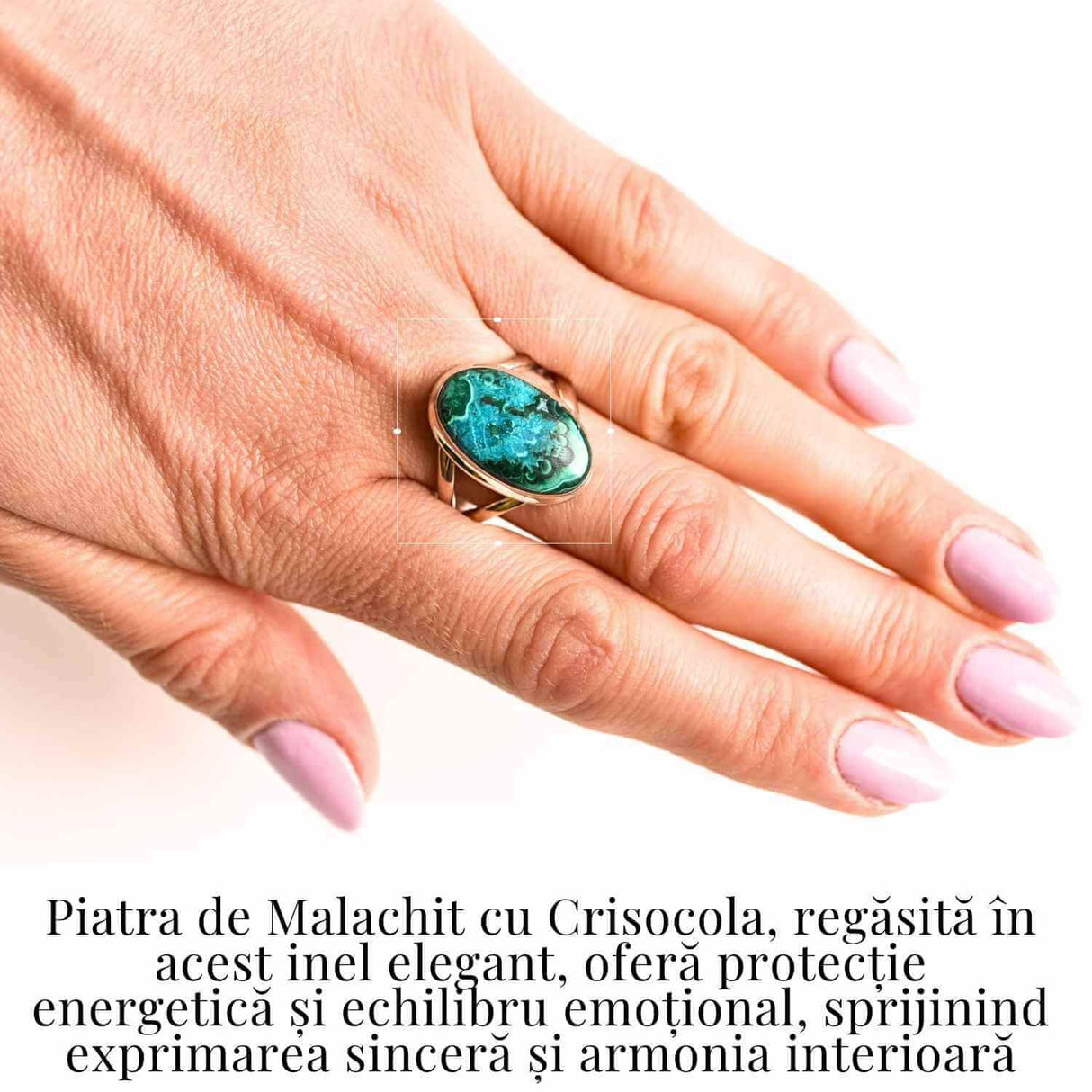 Inel Malachit si Crisocola montura Argint 925 - Protectie si echilibru emotional