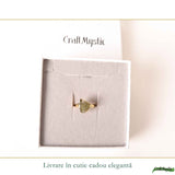 Inel moldavit brut neuniform placat cu aur de 18K , M6/51 - claritate si transformare interioara