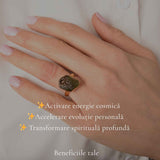 Inel moldavit brut placat cu aur de18K, M6/51– energie intensa si transformare