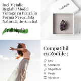 Inel Reglabil Vintage cu Ametist Natural - Claritate si Echilibru