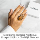 Inel Reglabil Vintage cu Citrin Natural - Abundenta si Energie Pozitiva