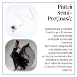 Protectie completa - Colier cu selenit si turmalina neagra pentru energie curata