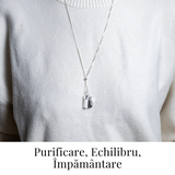 Protectie completa - Colier cu selenit si turmalina neagra pentru energie curata
