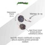Inel Argintiu cu Dublu Agat Druzy - Energie si Eleganta Unica
