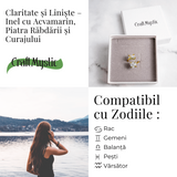 Claritate si Liniste - Inel cu Acvamarin, Piatra Rabdarii si Curajului