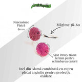 Inel Argintiu cu Dublu Agat Druzy - Energie si Eleganta Unica