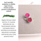Inel Argintiu cu Dublu Agat Druzy - Energie si Eleganta Unica