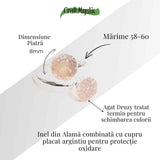 Inel Argintiu cu Dublu Agat Druzy - Energie si Eleganta Unica