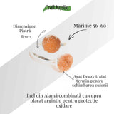 Inel Argintiu cu Dublu Agat Druzy - Energie si Eleganta Unica
