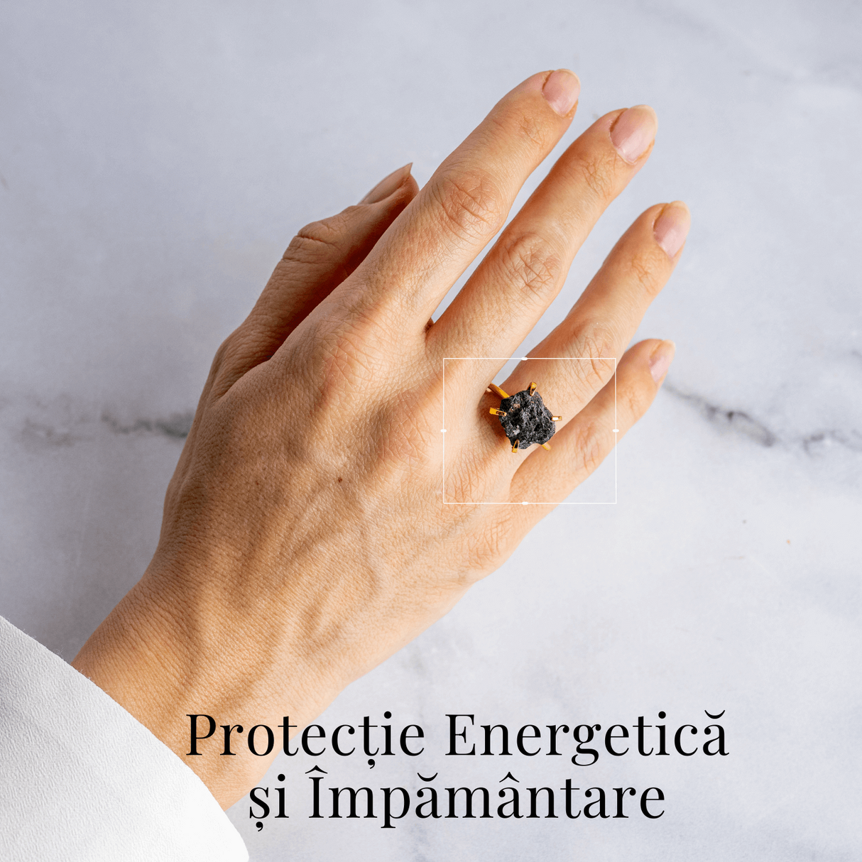 Scut energetic - Inel reglabil cu Turmalina Neagra pentru Protectie