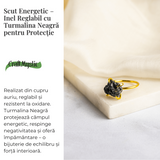 Scut energetic - Inel reglabil cu Turmalina Neagra pentru Protectie