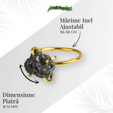 Scut energetic - Inel reglabil cu Turmalina Neagra pentru Protectie