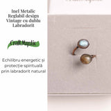 Inel reglabil cu dublu Labradorit - Protectie si echilibru energetic