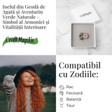 Inel din Geoda de Agata si Aventurin Verde Natural - Armonie si Vitalitate Interioara