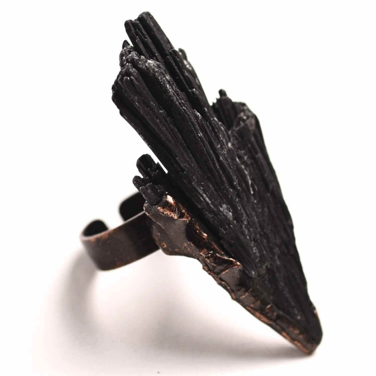 Inel Reglabil Vintage cu Turmalina Neagra aripa - Protectie si echilibru energetic