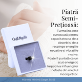 Inel vintage ajustabil cu Turmalina Neagra, pentru protectie si echilibru energetic