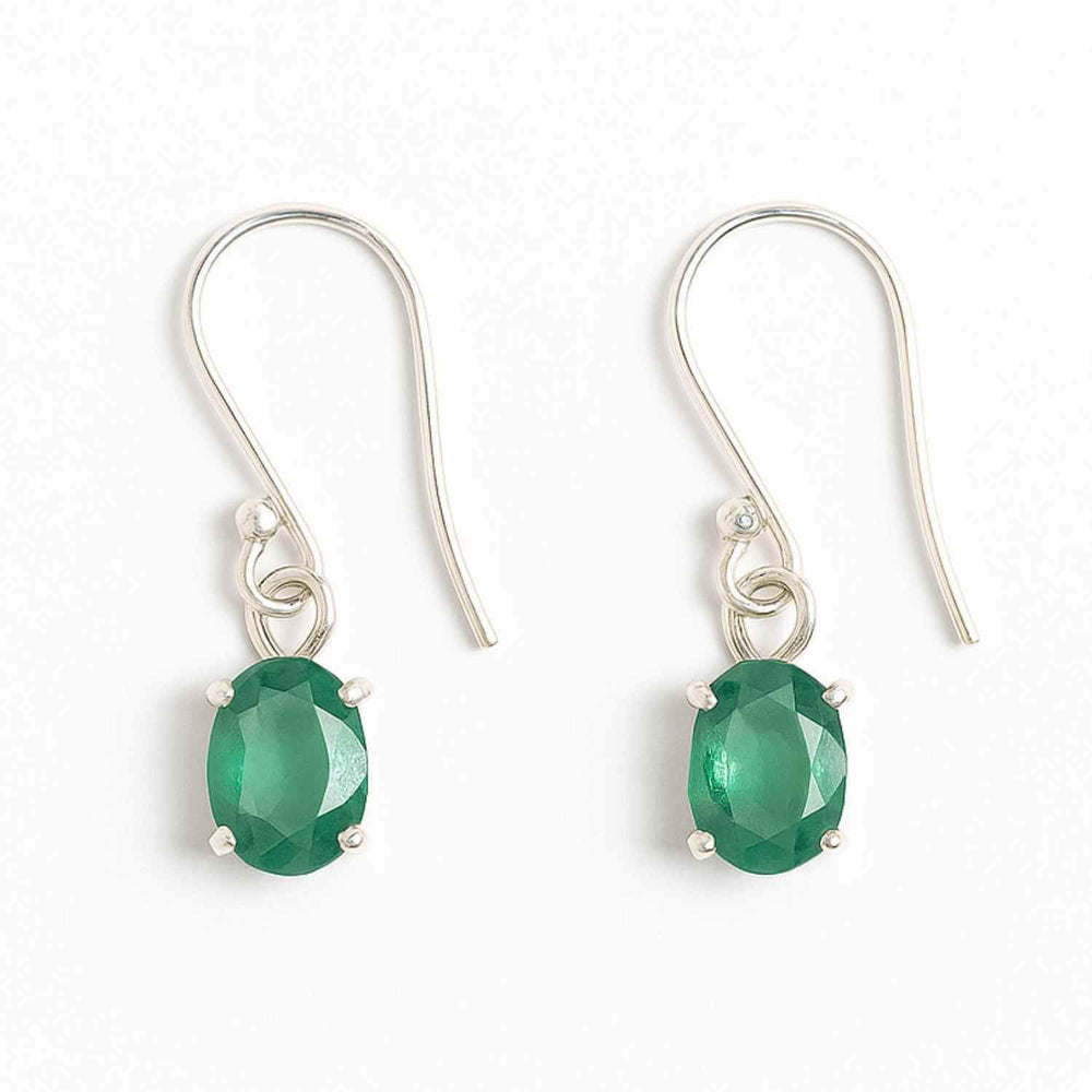 Cercei Argint 925 cu Kianit Verde Fatetat - Echilibru Interior si Claritate Sufleteasca