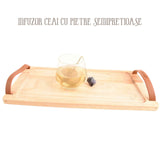Infuzor ceai din otel inox cu piatra semipretioasa Fluorit colorat de 2 cm - Cristale vindecatoare tematica feng shui