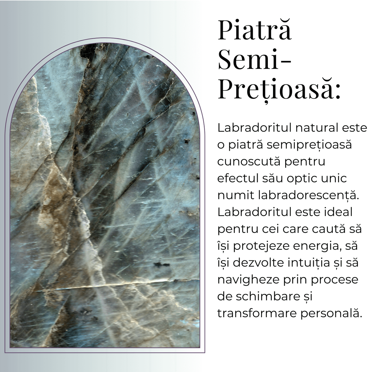 Figurina Inger 55mm din Labradorit Sculptat Manual - Protectie si Liniste