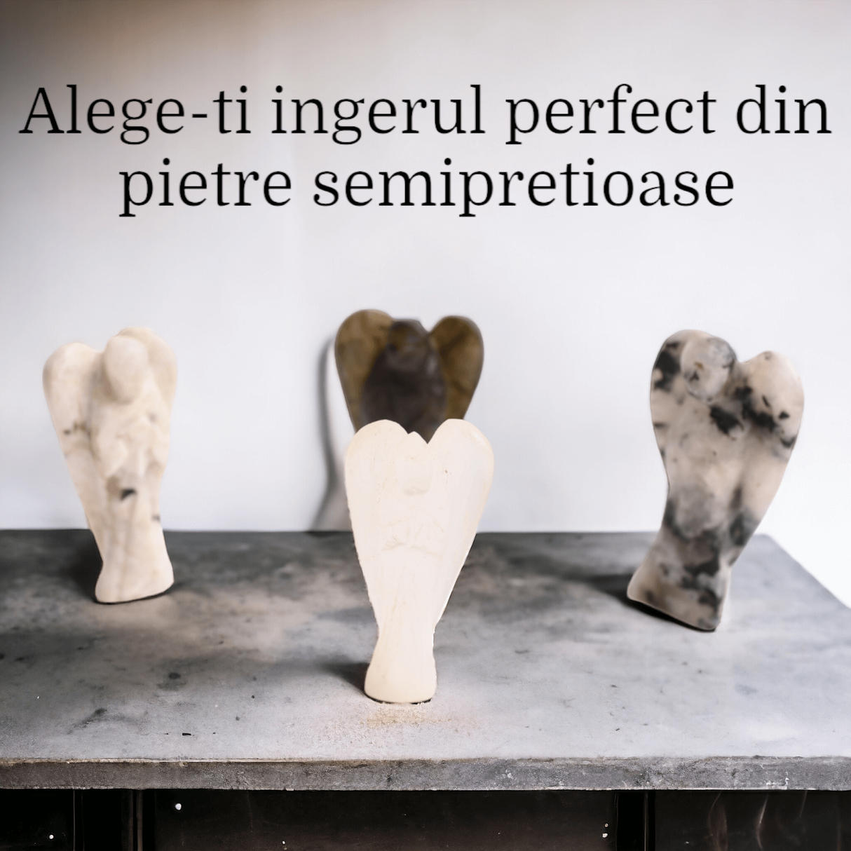 Inger de 55-60 mm Sculptat Manual din Piatra Naturala de Selenit-Protecție și Claritate Spirituală