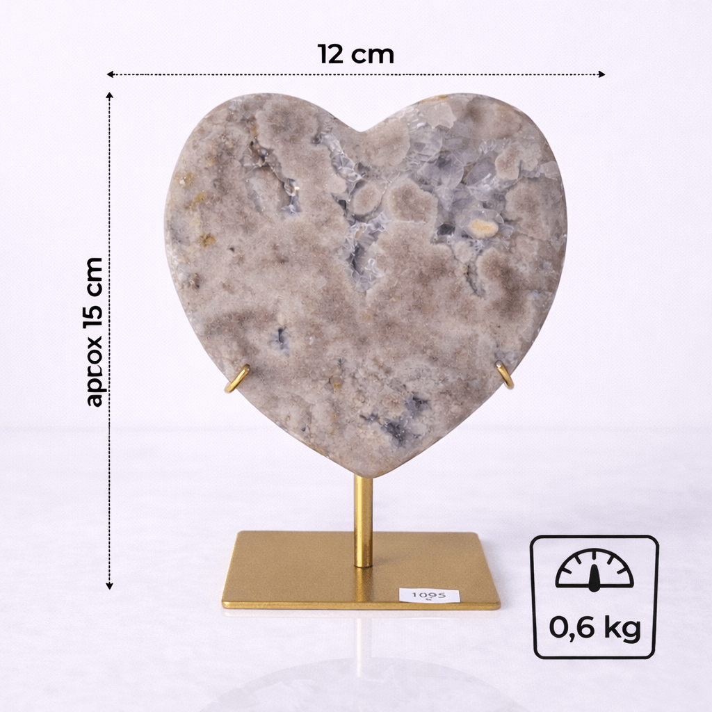 Geoda Inima din Agat cu Ametist Roz - obiect decorativ cu simbolistica blanda 0.6 kg