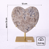 Geoda Inima din Agat cu Ametist Roz - obiect decorativ cu simbolistica blanda 0.6 kg