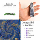 Turn din Calcedonie Mov 10-11 cm - Claritate in ganduri, liniste in suflet