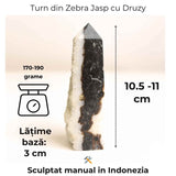 Turn din Jasp Zebra cu Druzy - Echilibru intre lumina si umbra