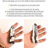 Turn din Jasp Zebra cu Druzy - Echilibru intre lumina si umbra