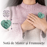Inima de Malachit Natural 40mm - Puterea Vindecătoare la Îndemâna Ta