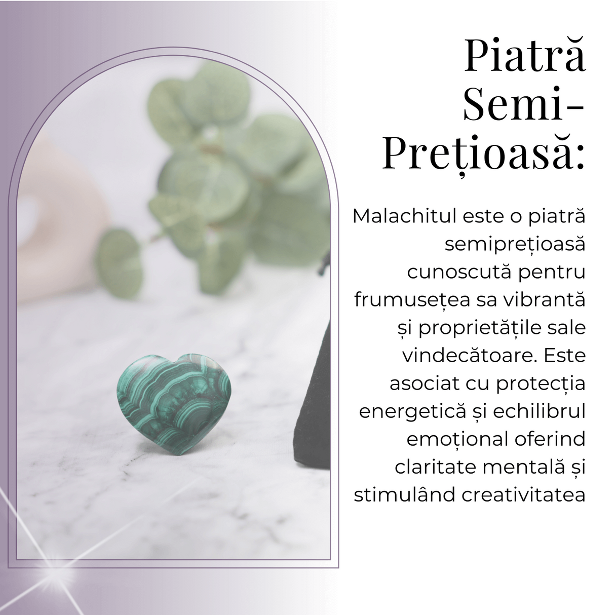Inima de Malachit Natural 40mm - Puterea Vindecătoare la Îndemâna Ta