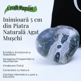 Inimioara din Agat Muschi 50-55mm - Armonie si Vindecare
